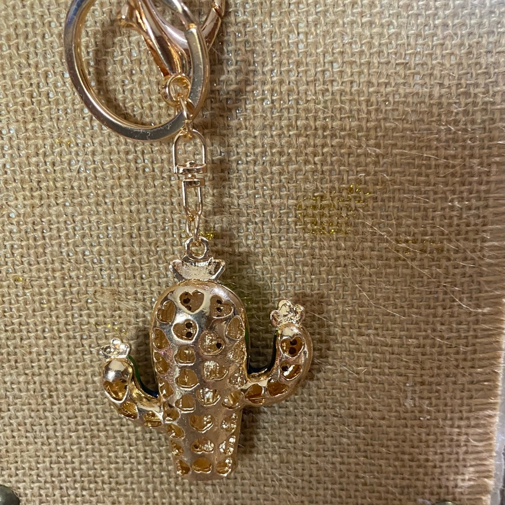 Cactus Keychain with Rhinestones - Picture 3 of 3